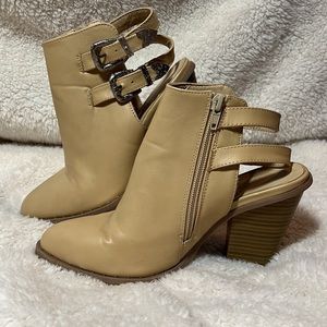 Charlette Russe Tan Faux Leather Ankle Boots